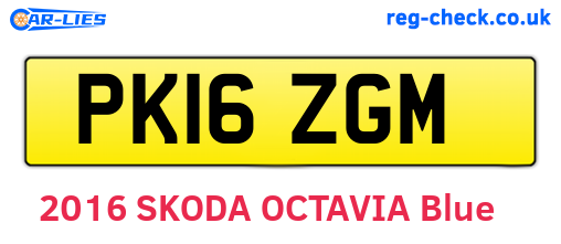 PK16ZGM are the vehicle registration plates.