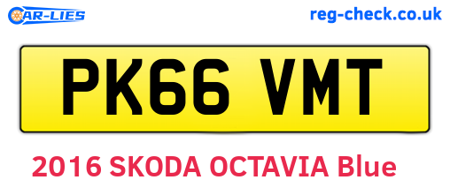PK66VMT are the vehicle registration plates.