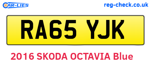 RA65YJK are the vehicle registration plates.