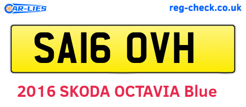 SA16OVH are the vehicle registration plates.