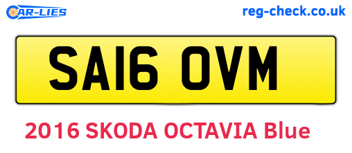 SA16OVM are the vehicle registration plates.