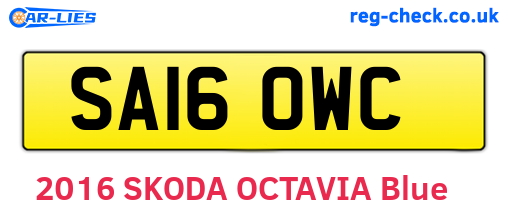 SA16OWC are the vehicle registration plates.