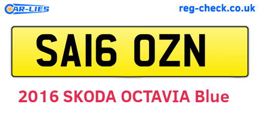 SA16OZN are the vehicle registration plates.