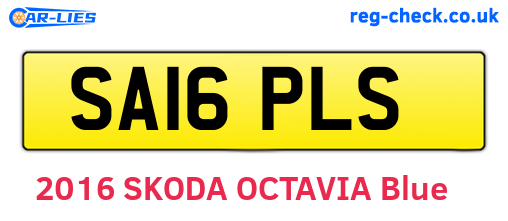SA16PLS are the vehicle registration plates.