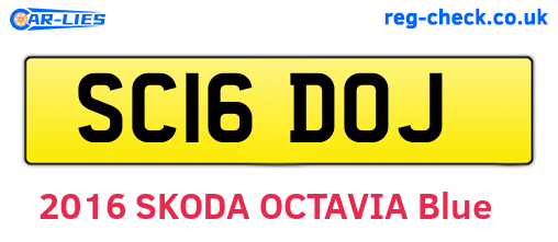 SC16DOJ are the vehicle registration plates.