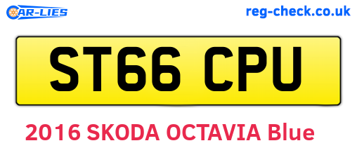 ST66CPU are the vehicle registration plates.