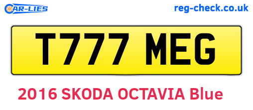 T777MEG are the vehicle registration plates.
