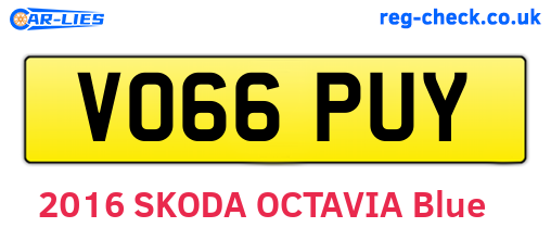 VO66PUY are the vehicle registration plates.