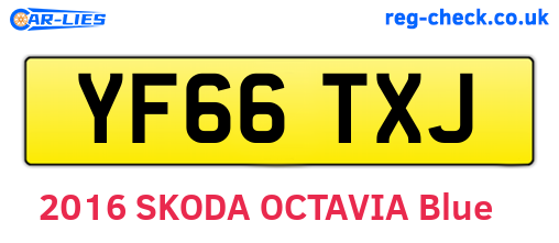 YF66TXJ are the vehicle registration plates.