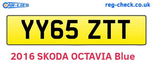 YY65ZTT are the vehicle registration plates.