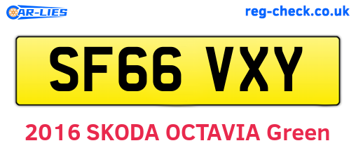 SF66VXY are the vehicle registration plates.