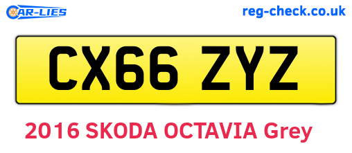 CX66ZYZ are the vehicle registration plates.