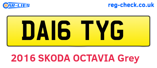DA16TYG are the vehicle registration plates.