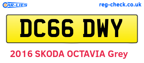 DC66DWY are the vehicle registration plates.