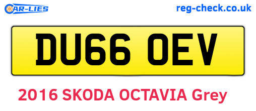 DU66OEV are the vehicle registration plates.