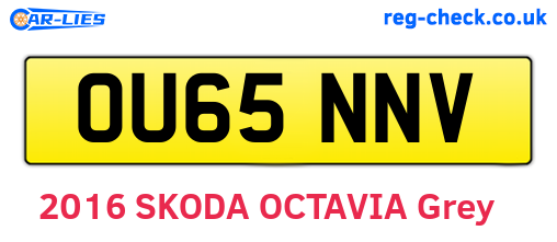 OU65NNV are the vehicle registration plates.