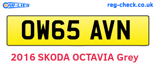 OW65AVN are the vehicle registration plates.