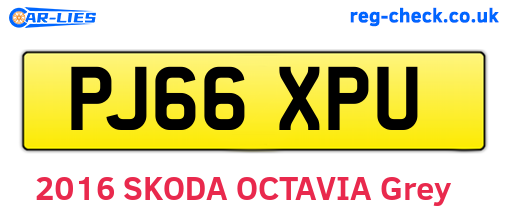 PJ66XPU are the vehicle registration plates.