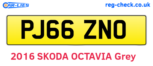 PJ66ZNO are the vehicle registration plates.