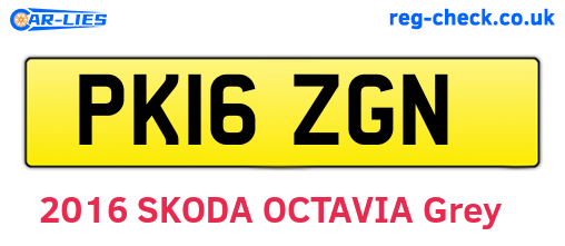 PK16ZGN are the vehicle registration plates.