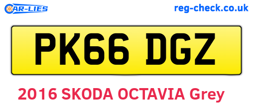 PK66DGZ are the vehicle registration plates.