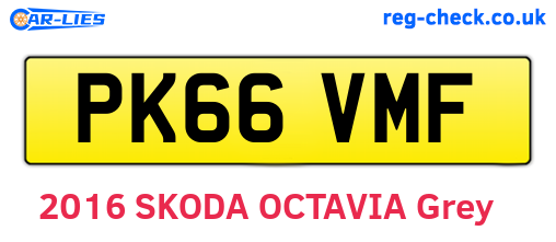 PK66VMF are the vehicle registration plates.