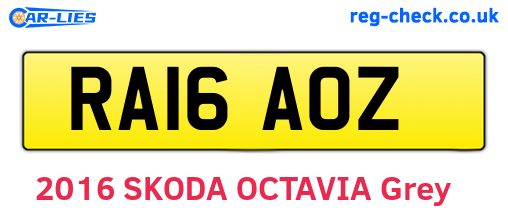 RA16AOZ are the vehicle registration plates.