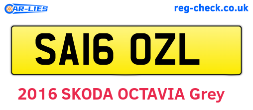 SA16OZL are the vehicle registration plates.