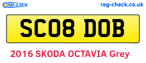 SC08DOB are the vehicle registration plates.