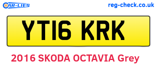YT16KRK are the vehicle registration plates.