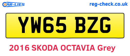 YW65BZG are the vehicle registration plates.