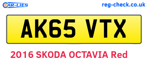 AK65VTX are the vehicle registration plates.
