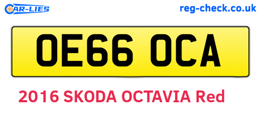 OE66OCA are the vehicle registration plates.
