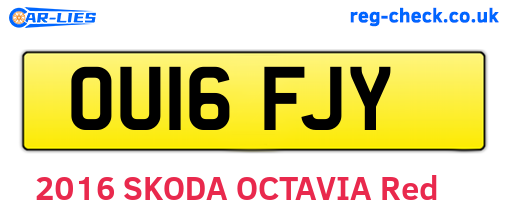 OU16FJY are the vehicle registration plates.