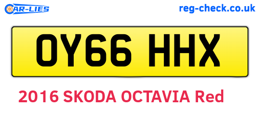 OY66HHX are the vehicle registration plates.
