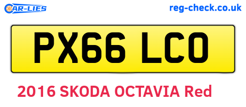 PX66LCO are the vehicle registration plates.