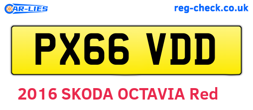 PX66VDD are the vehicle registration plates.