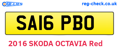 SA16PBO are the vehicle registration plates.
