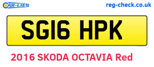 SG16HPK are the vehicle registration plates.