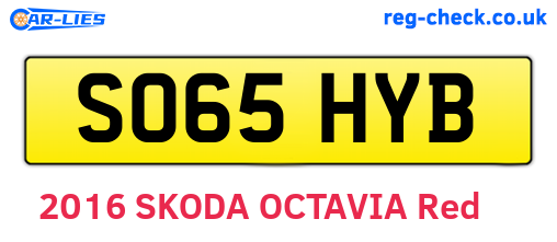 SO65HYB are the vehicle registration plates.