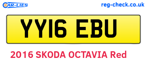 YY16EBU are the vehicle registration plates.