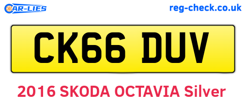 CK66DUV are the vehicle registration plates.