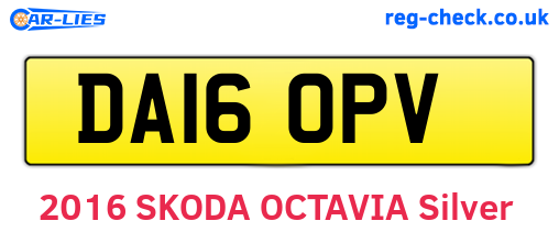DA16OPV are the vehicle registration plates.