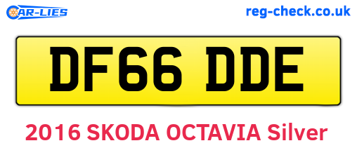DF66DDE are the vehicle registration plates.