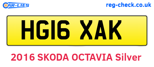 HG16XAK are the vehicle registration plates.