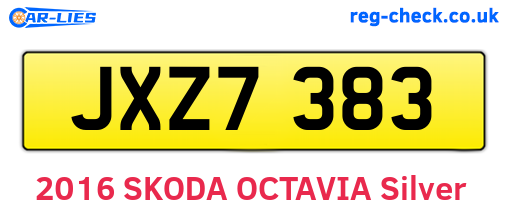 JXZ7383 are the vehicle registration plates.