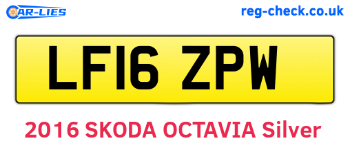 LF16ZPW are the vehicle registration plates.