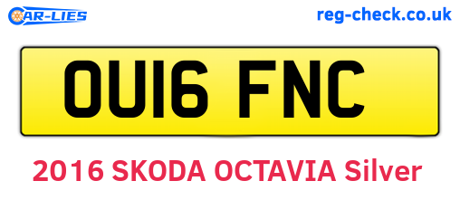 OU16FNC are the vehicle registration plates.