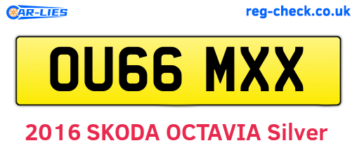OU66MXX are the vehicle registration plates.