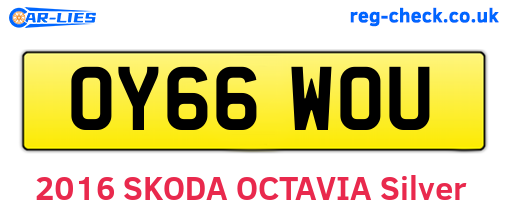 OY66WOU are the vehicle registration plates.